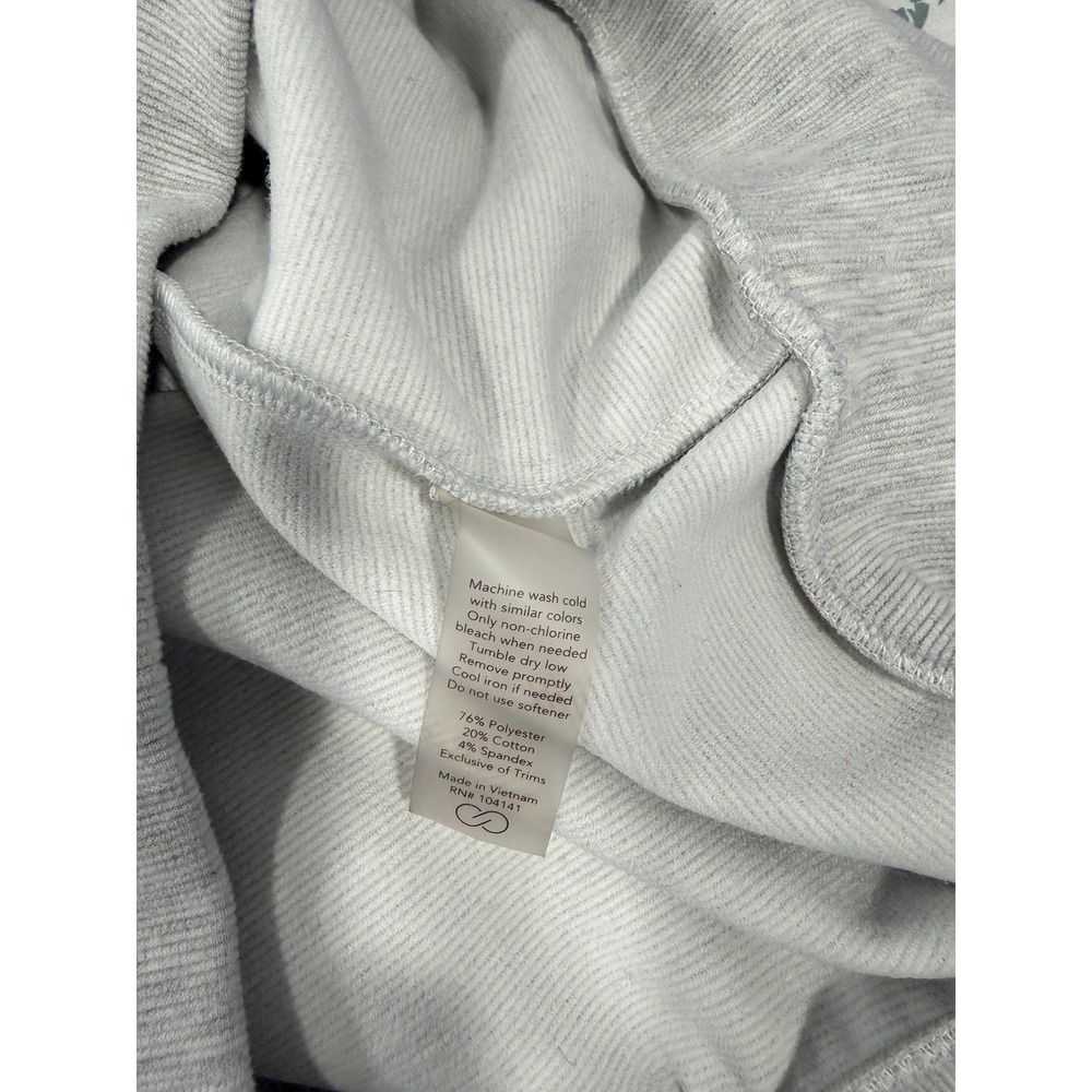 CALIA Ottoman 1/4 Zip Pullover Gray Fold Over Collar Sweatshirt Top S Oversized - Picture 8 of 10